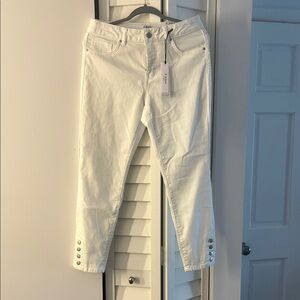 NWT d. Jeans White Button-Detail Women's Jeans